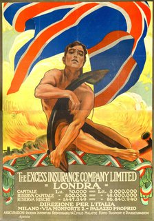 The Excess Insurance Company Limited, 1910s. Creator: Metlicovitz, Leopoldo (1868-1944).