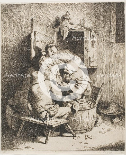 A Young Man Caressing the Young Hostess, c.1650. Creator: Cornelis Bega.