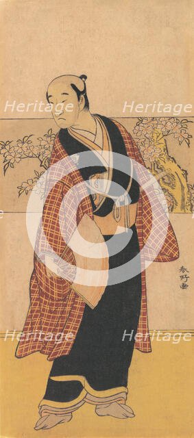 An Unidentified Actor Stands with an Open Fan in His Hand, 1743-1812. Creator: Katsukawa Shunko.