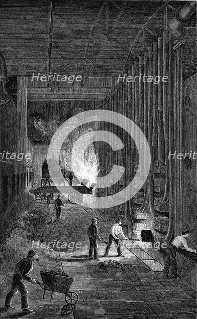 Retort House, Imperial Gasworks, King's Road, London, 1876. Artist: Unknown