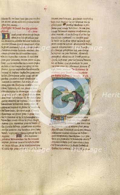 Jacob Washing the Osier Switch; Miroir Historial, about 1475. Creator: Unknown.