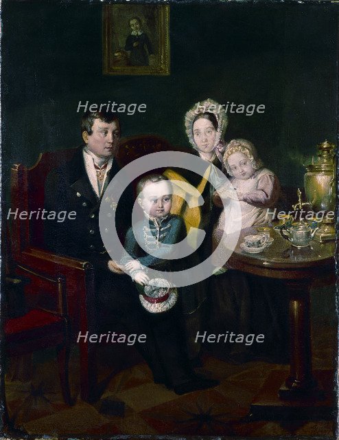 Family portrait, 1837. Artist: Mokritsky, Apollon Nikolayevich (1810-1870)