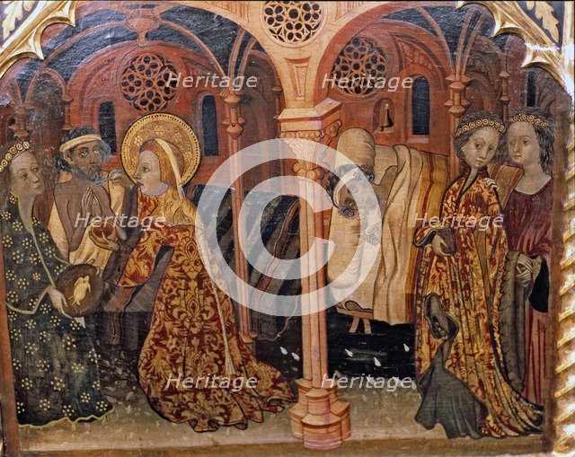 Saint Elisabeth helping the ill', table in the altarpiece of Saint Bartholomew and Saint Elisabet…