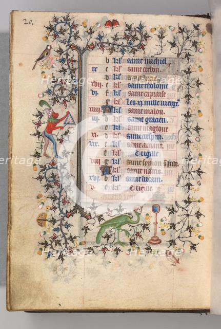 Hours of Charles the Noble, King of Navarre (1361-1425): fol. 10v, October, c. 1405. Creator: Master of the Brussels Initials and Associates (French).