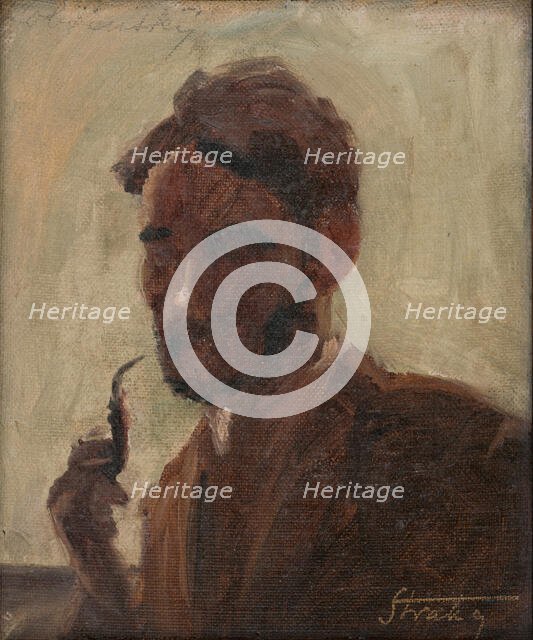 Study of a Man with a Pipe, around 1922. Creator: Stefan Straka.