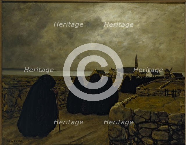 Messe basse en hiver (Bretagne), c.1902. Creator: Charles Cottet.