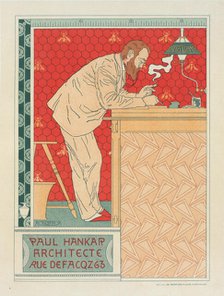 Affiche belge pour "M. Paul Hankar, architecte"., c1897. Creator: Adolphe Crespin.