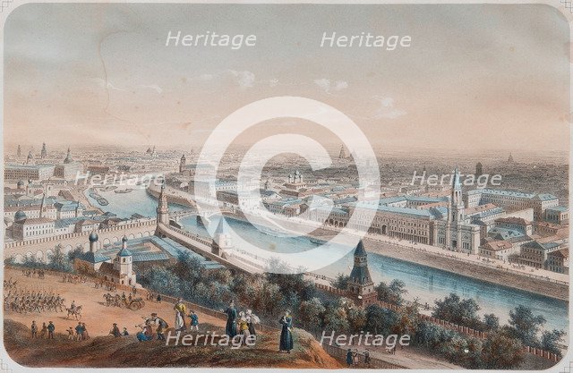 Panoramic view of Moscow, 1820s. Artist: Deroy, Isidore Laurent (1793-1886)