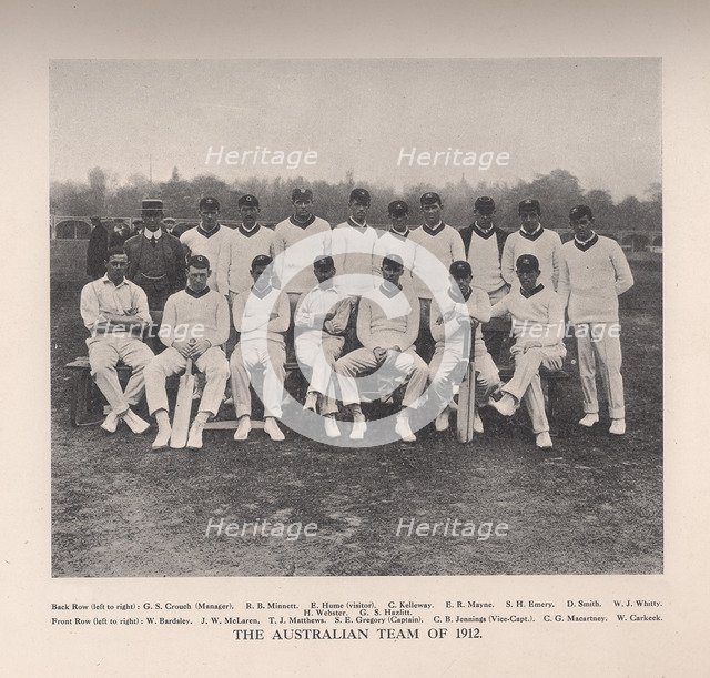 The Australian cricket team of 1912. Artist: Unknown