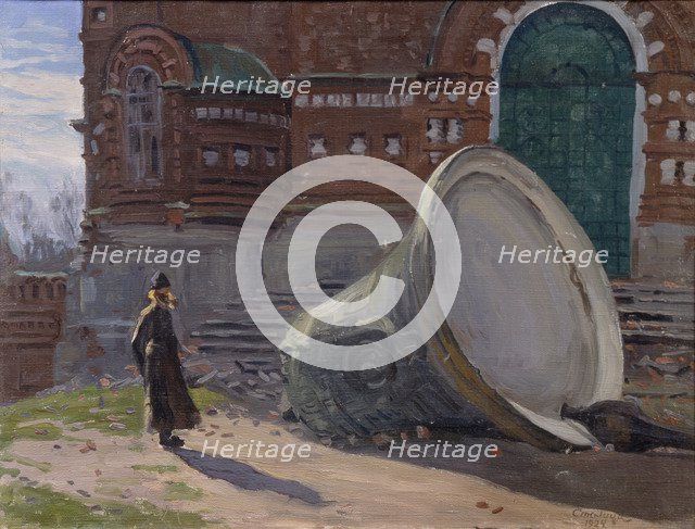 The Ruination of church bells, 1924. Artist: Stolitsa, Evgeni Ivanovich (1870-1929)