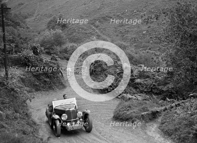 1934 Triumph taking part in a motoring trial in Devon, late 1930s. Artist: Bill Brunell.