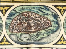 Alexandria, colored engraving from the book 'Le Theatre du monde' or 'Nouvel Atlas', 1645, create…