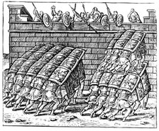 Roman soldiers attacking a fortress, 1605. Artist: Unknown