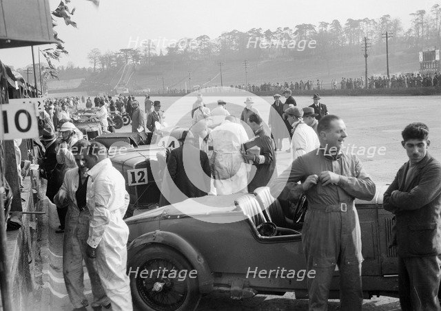 Tim Rose-Richards and John Cobb's Talbot 105 at the JCC Double Twelve race, Brooklands, May 1931. Artist: Bill Brunell.