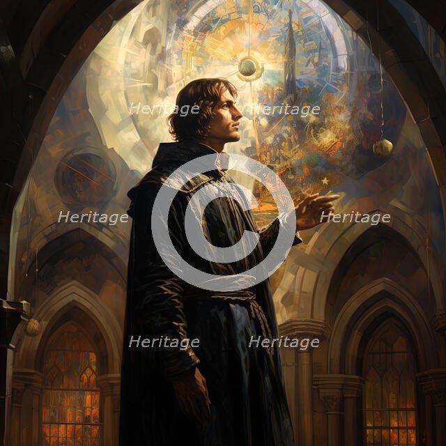 AI IMAGE - Portrait of Nicolaus Copernicus, early 16th century, (2023). Creator: Heritage Images.