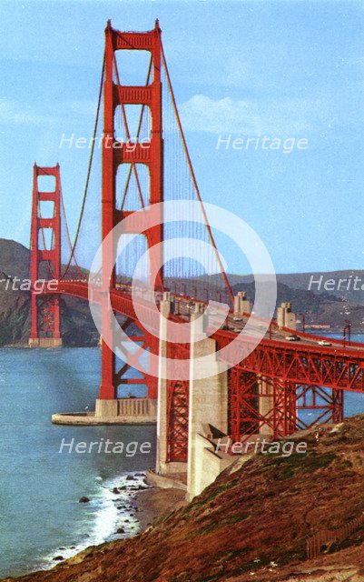 Golden Gate Bridge, San Francisco, California, USA, 1957. Artist: Unknown