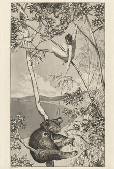 Bear and Elf (Bär und Elfe): pl.1, published 1881. Creator: Max Klinger.