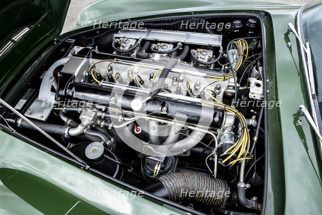 Engine of a 1961 Aston Martin DB4 GT previously owned by Donald Campbell. Creator: Unknown.