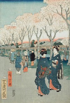Flowers Beside the Tamagawa-Zutsumi (image 3 of 3), c1856. Creator: Ando Hiroshige.