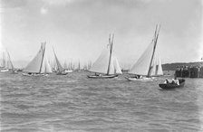 Yacht racing at Cowes. Creator: Kirk & Sons of Cowes.