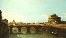 View of the Tiber in Rome with the Castel Sant'Angelo, 1743 or 1744. Creator: Bernardo Bellotto.