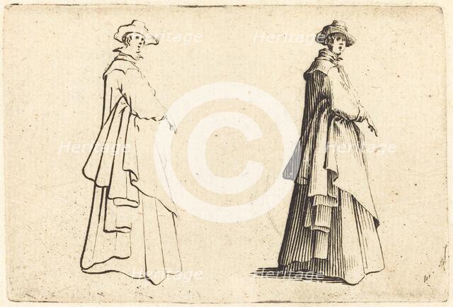Lady in a Large Coat, c. 1622. Creator: Jacques Callot.