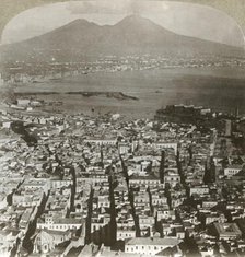'Bird's-eye view (east) of Naples and Vesuvius', c1909. Creator: Unknown.