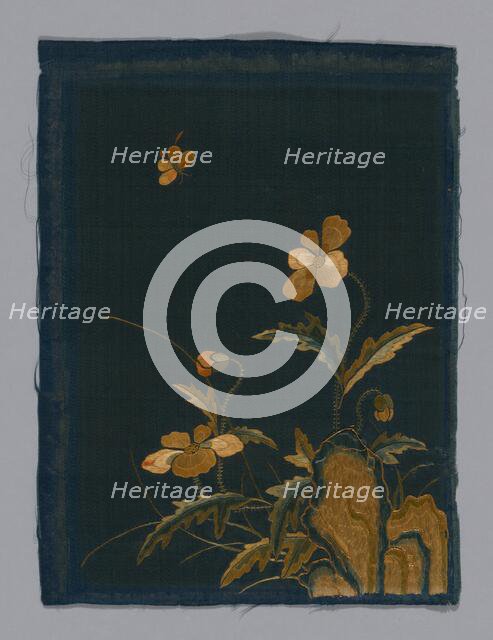 Panel (Furnishing Fabric), China, Kangxi Period, Qing dynasty (1644-1911), 1800/50. Creator: Unknown.