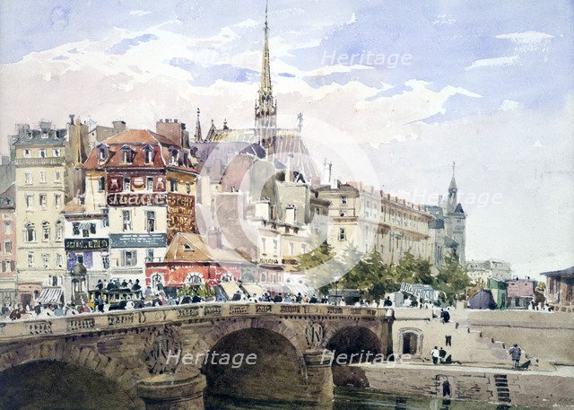 'Saint-Michel Bridge, Paris', c1822-1878.  Artist: Charles Claude Pyne