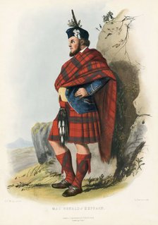 Mac Donald of Keppagh, from The Clans of the Scottish Highlands, pub. 1845 (colour lithograph)