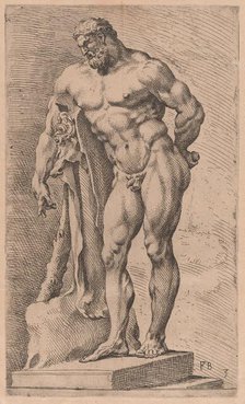 The Farnese Hercules, three-quarter view turned to left [plate 3], 1638. Creator: François Perrier.