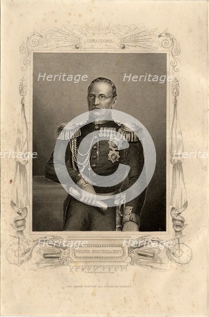 Portrait of Prince Mikhail Dmitrievich Gorchakov (1795-1861), 1856. Artist: Pound, Daniel J. (1810-1861?)