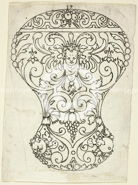 Plate 17, from XX Stuck zum (ornamental designs for goblets and beakers), 1601. Creator: Master AP.