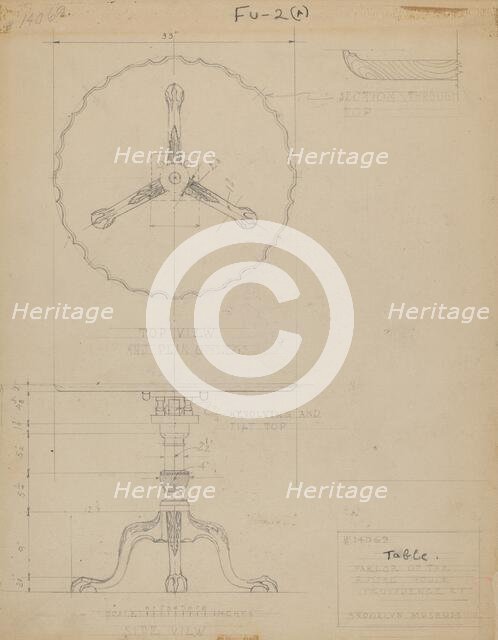 Table, c. 1937. Creator: Frank Wenger.