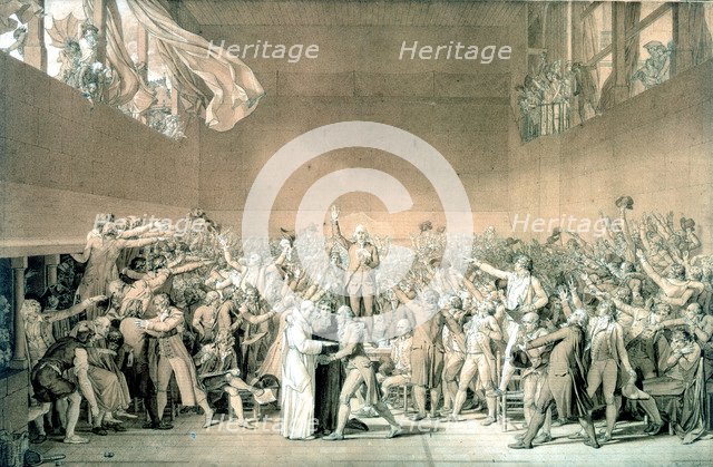 'Tennis Court Oath, June 20 1789', Paris (1791). Artist: Jacques-Louis David