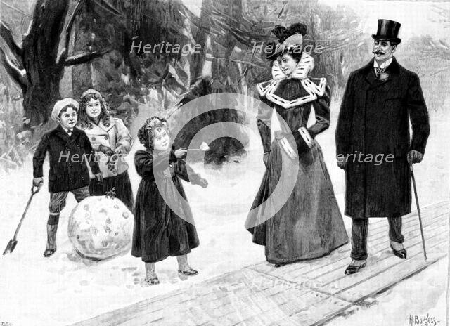 March Goes Out Like a Lion: "Will You Try My Ice-Pudding?", 1898. Creator: Unknown.