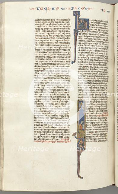 Fol. 425v, John, historiated initial I, John seated writing, c. 1275-1300. Creator: Unknown.