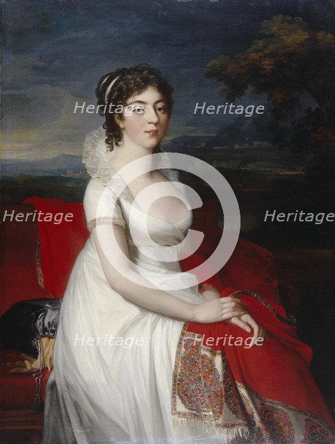 Portrait of Countess Obolenskaya, 1806. Artist: Mosnier, Jean Laurent (1743/44-1808)