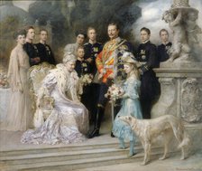 Group portrait of the Imperial family (on the occasion of the silver wedding), 1906. Creator: Keller, Ferdinand.