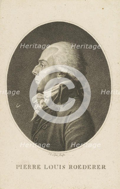 Portrait of Pierre-Louis Roederer (1754-1835). Creator: Fiessinger (Fiesinger), Franz Gabriel (1723-1807).