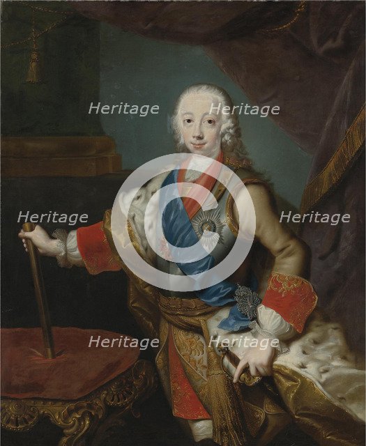 Portrait of the Tsar Peter III of Russia (1728-1762). Artist: Grooth, Georg-Christoph (1716-1749)