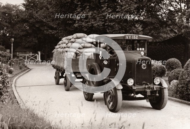 Cocoa beans arrive at the Rowntree factory, York, Yorkshire, 1940. Artist: Unknown