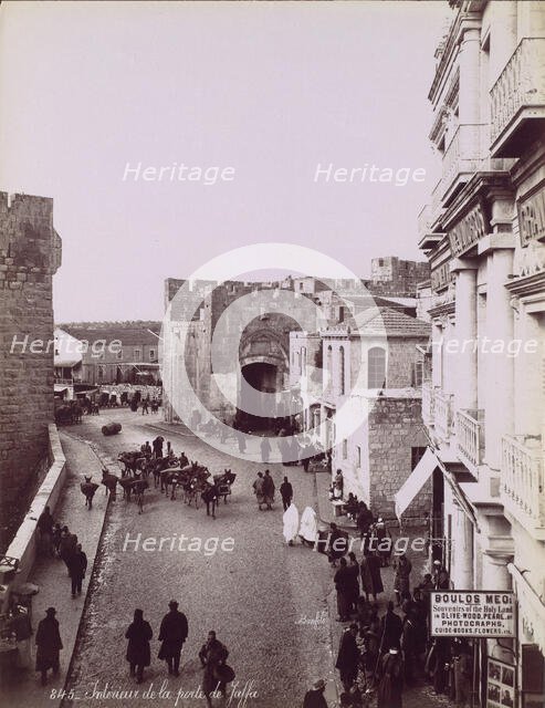 Intérieur de la Porte de Jaffa, ca. 1870. Creator: Felix Bonfils.