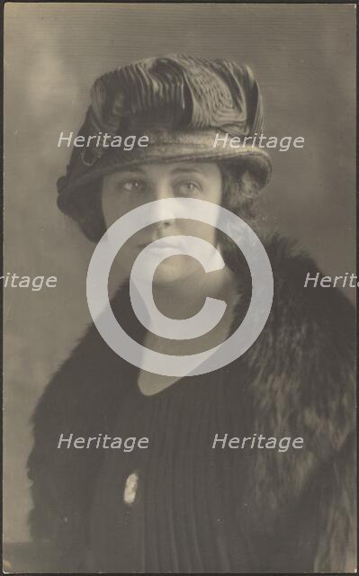 Portrait of a Woman with Cameo Pin, 1907-1943. Creator: Louis Fleckenstein.