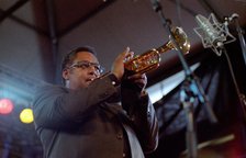 Jon Faddis, Charlie Parker Legacy Band, Brecon Jazz Festival, Powys, Wales, 2005. Creator: Brian O'Connor.