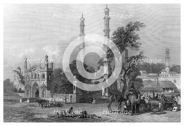 Mosque of Abdul Rahim Khan, Burhanpur, Madhya Pradesh, India.Artist: Finden