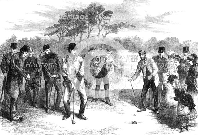 Golf-match on Blackheath, 1870. Creator: Unknown.