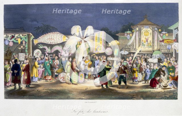 The Festival of the Lanterns, China, 1824-1827. Artist: Unknown