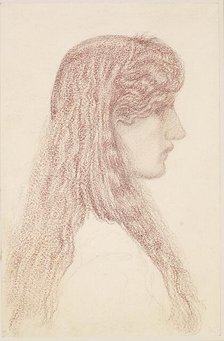 Maria Zambaco - Profile Study, 1866. Creator: Sir Edward Coley Burne-Jones.