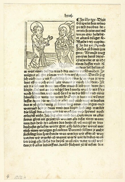 Jesus Preaching to His Disciples from Plenarium, Plate 4 from Woodcuts from Books..., 1929. Creators: Unknown, Anton Sorg, Wilhelm Ludwig Schreiber.